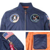 bombers-ecusson-brode-apollo-11-Hipster-espace-nasa-bleu-marine-doublure-orange-vetement-hipster.fr