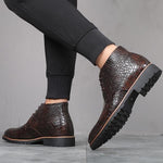 Chaussures hipster homme bottines dandy marron Crocodile Edition - Mise en situation côté - vetement-hipster.fr