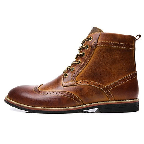 Chaussures hipster homme bottines richelieu marron Oxford Boots - côté - vetement-hipster.fr