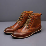Chaussures hipster homme bottines richelieu marron Oxford Boots - duo 3/4 - vetement-hipster.fr