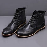 Chaussures hipster homme bottines richelieu noire Oxford Boots - duo 3/4 - vetement-hipster.fr