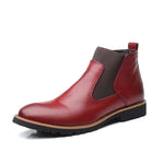 Chaussures hipster homme bottines rouge Chelsea Boots - Profil - vetement-hipster.fr