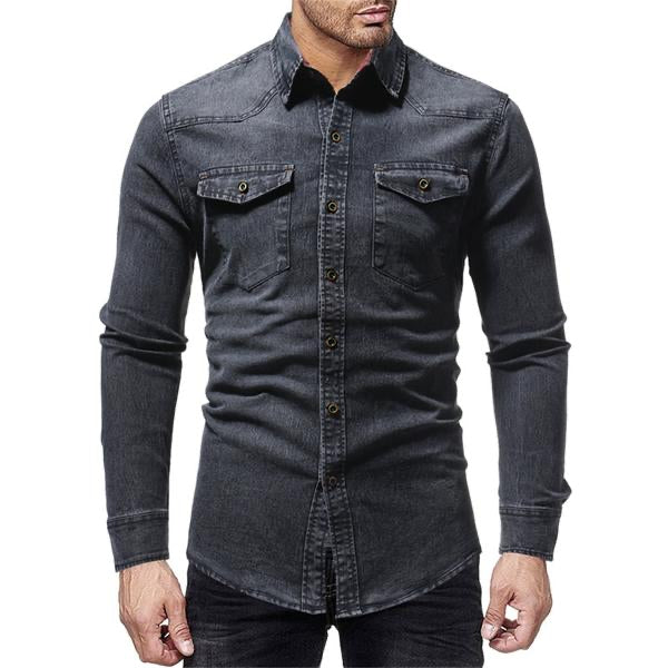 Vêtement Porter Une Chemise En Jean Homme Chemise Workwear à