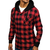 Chemise noire rouge hipster homme 3/4 Urban Forest - vêtement-hipster.fr