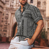Chemise manche courte ethnique hipster homme Aztèque face 2 - vêtement-hipster.fr