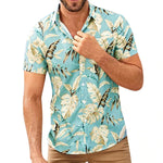 Chemise manche courte hipster homme hawaienne fond blanc - vêtement-hipster.fr