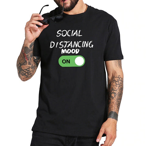 Tee-shirt-hipster-homme-noir-Mood-Distance-Social-vêtement-hipster.fr