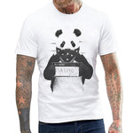 Tee shirt blanc hipster homme humour animal Bandit Panda - vêtement-hipster.fr