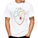 Tee shirt blanc hipster homme Heart's Map - vêtement-hipster.fr