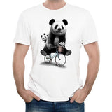 Tee shirt blanc hipster homme Panda Family - vêtement-hipster.fr