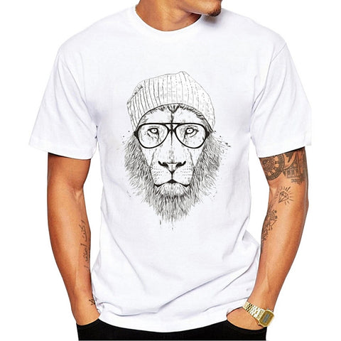 Tee shirt blanc hipster homme Student Lion - vêtement-hipster.fr