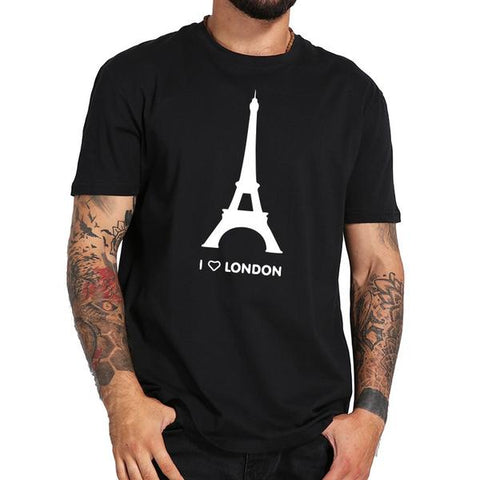 Tee shirt noir hipster homme I Love London - vêtement-hipster.fr