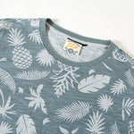 Tee shirt bleu hipster homme Summer Leaf détail 1 - vêtement-hipster.fr