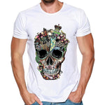 tee shirt blanc hipster homme King Flowers - vêtement-hipster.fr